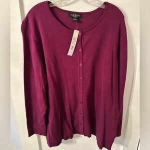 August Silk Women's Button Down Shirt - Purple